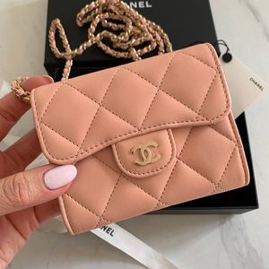 ***SOLD*** 21P Chanel card holder on chain